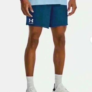 Under Armour Rival Terry 6 inch Inseam Loose Fit Blue Men’s Short. Size XL NWT